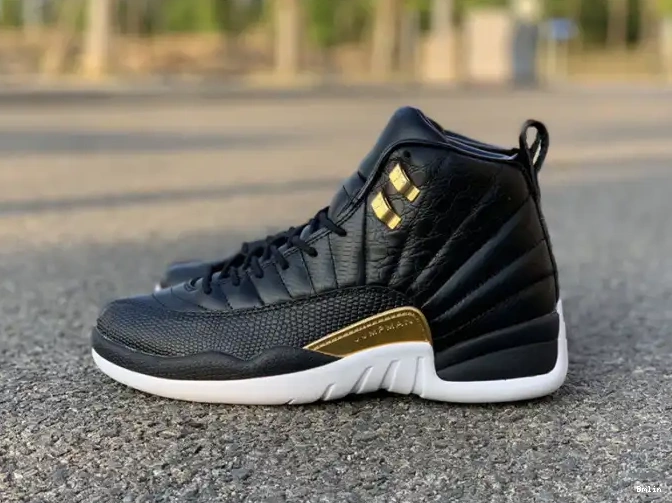 Bmlin 'Reptile' Black 12 Air Gold-White Jordan Retro AO6068-007 Metallic 0516